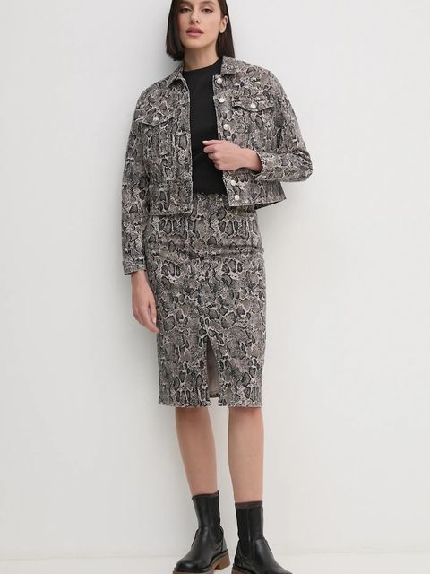 Joop! kurtka jeansowa damska kolor brązowy przejściowa 30044956 10019074