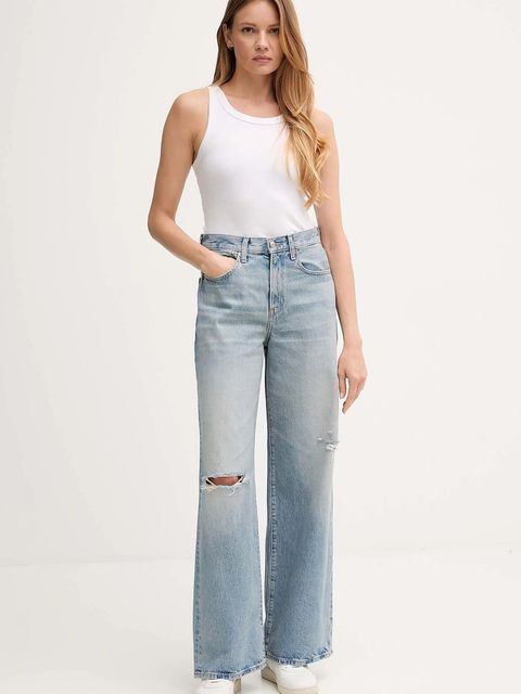 Calvin Klein Jeans jeansy damskie kolor niebieski LV047D745G