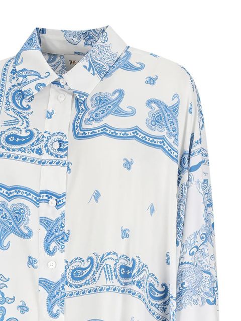 The Attico paisley-print asymmetric shirt - White