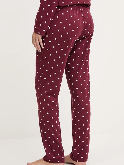 United Colors of Benetton spodnie piżamowe damskie kolor bordowy 3ZMB3F04P - zdjęcie produktu nr 2