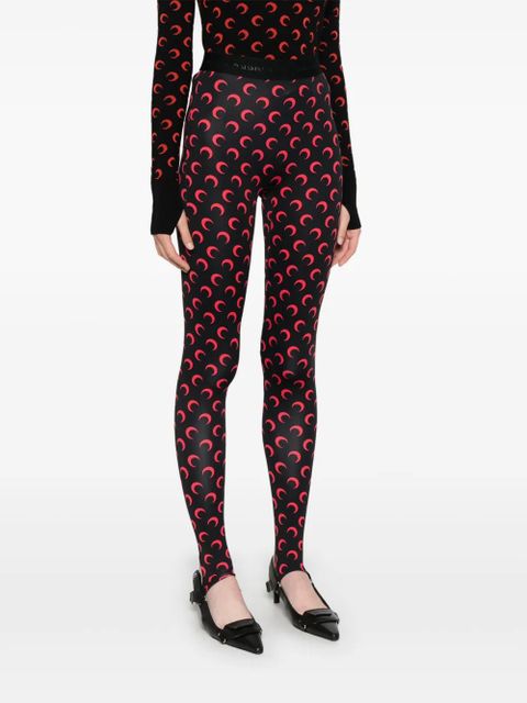 Marine Serre Moon jersey leggings - Black