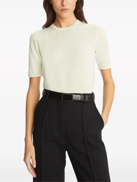 Tory Burch fine-knit silk-blend top - Neutrals