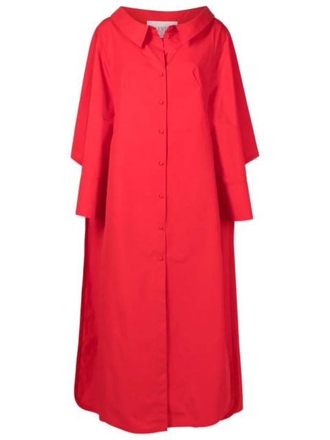 Valentino Garavani cape-detail cotton maxi dress - Red - zdjęcie produktu nr 1