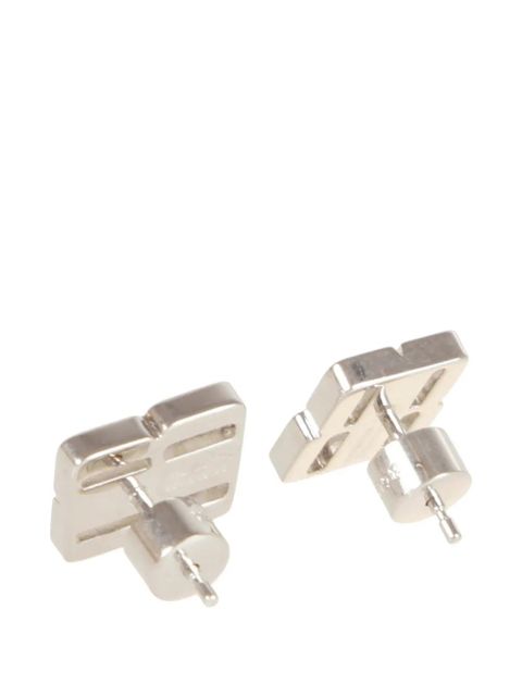 Balenciaga rhinestone logo earrings - Silver - zdjęcie produktu nr 2