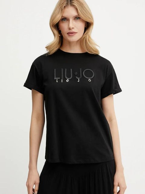 Liu Jo t-shirt bawełniany damski kolor czarny WA5007.JS923 - zdjęcie produktu nr 1