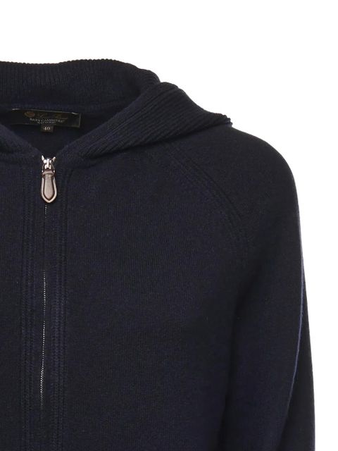Loro Piana hooded zip cardigan - Blue