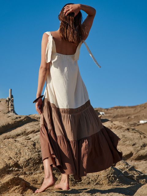 BY CABO - Długa sukienka IBIZA COFFEE - zdjęcie produktu nr 1