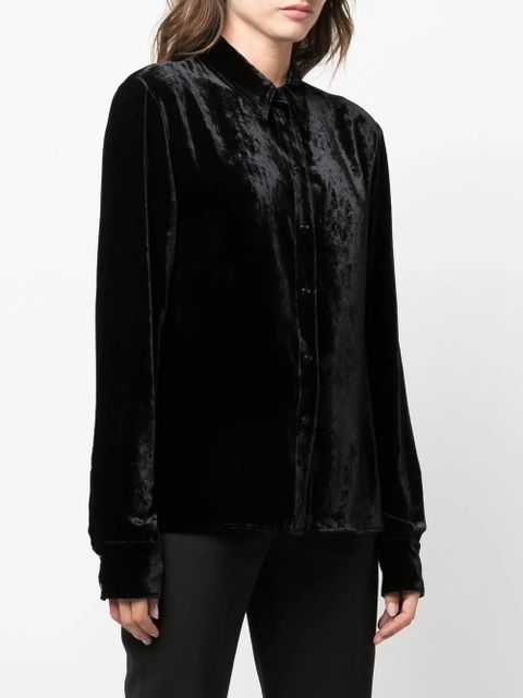 TOM FORD crushed silk-velvet shirt - Black - zdjęcie produktu nr 2