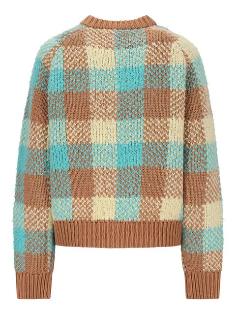 Guest In Residence check-pattern buttoned cardigan - Brown - zdjęcie produktu nr 2