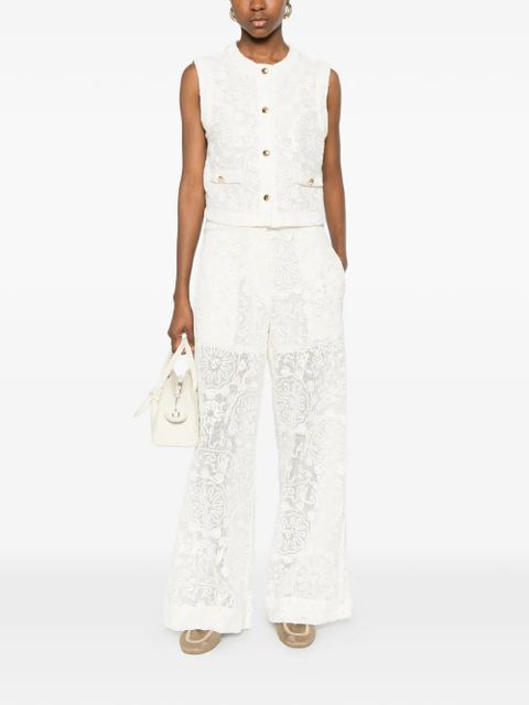 Maje floral lace trousers - Neutrals - zdjęcie produktu nr 2