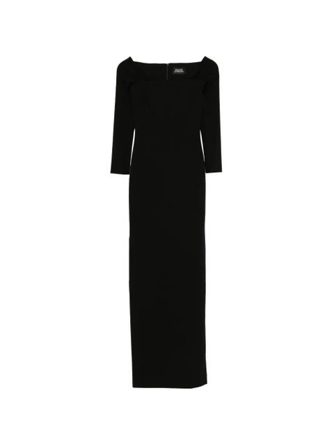 Solace London Lolita square-neck long-sleeves maxi dress - Black - zdjęcie produktu nr 1