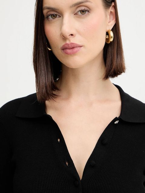 Liu Jo sweter damski kolor czarny lekki MF5263 MS99E