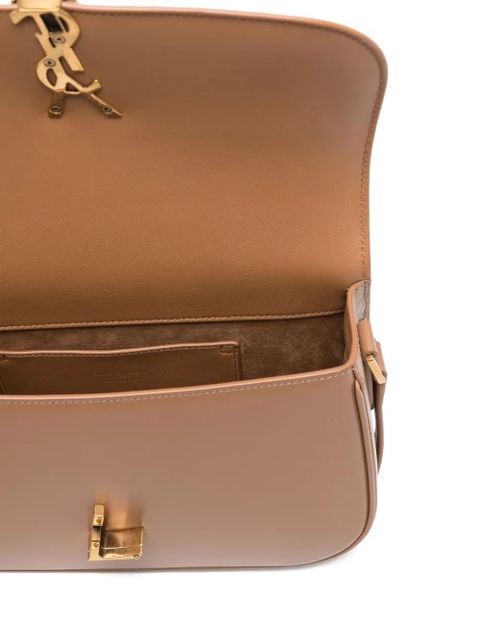 Saint Laurent medium Solferino logo-plaque foldover shoulder bag - Brown