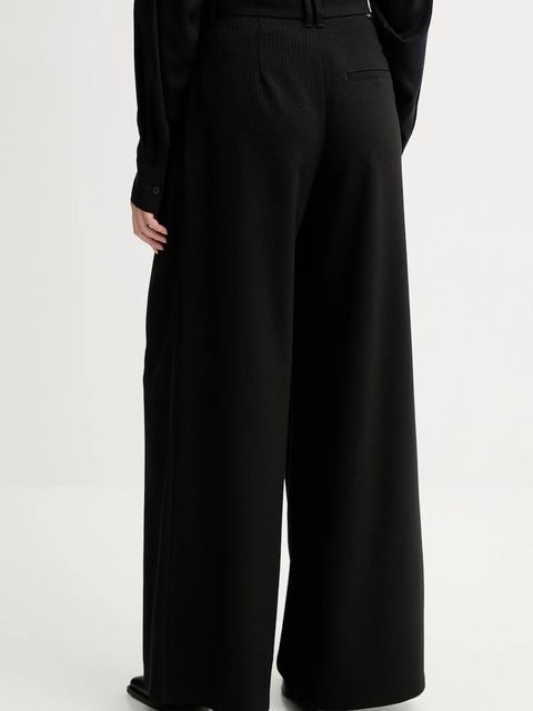 Marc O'Polo spodnie damskie kolor czarny szerokie high waist 5000007912