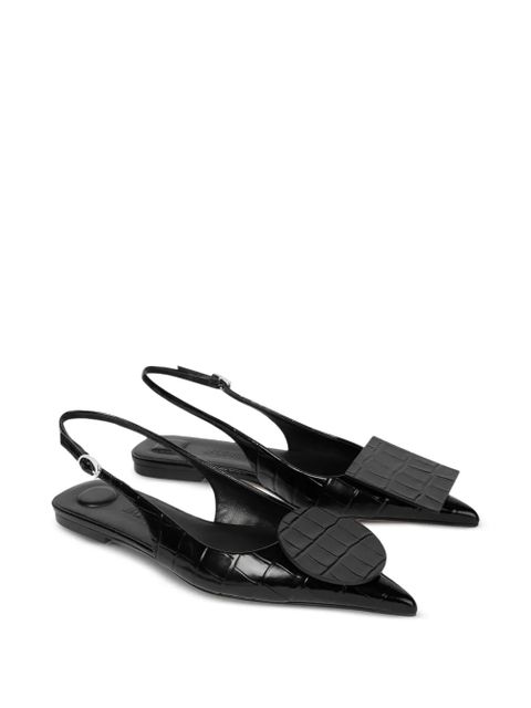 Jacquemus Duelo leather flat pumps - Black