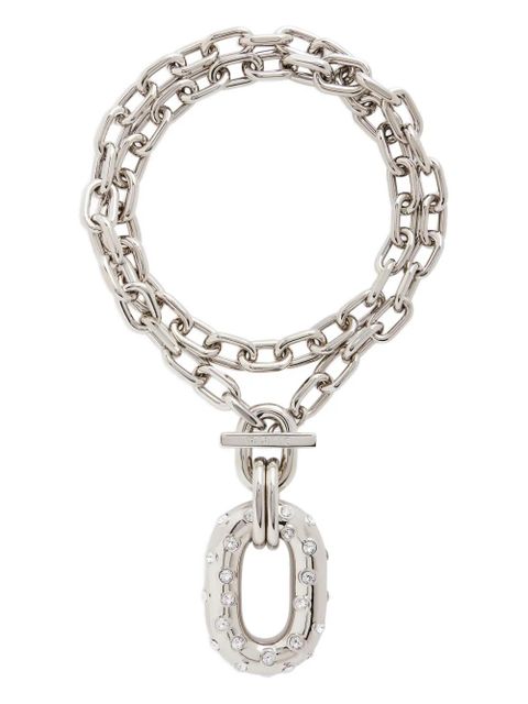 Rabanne Iconic XL chain-link crystal-embellished necklace - Silver