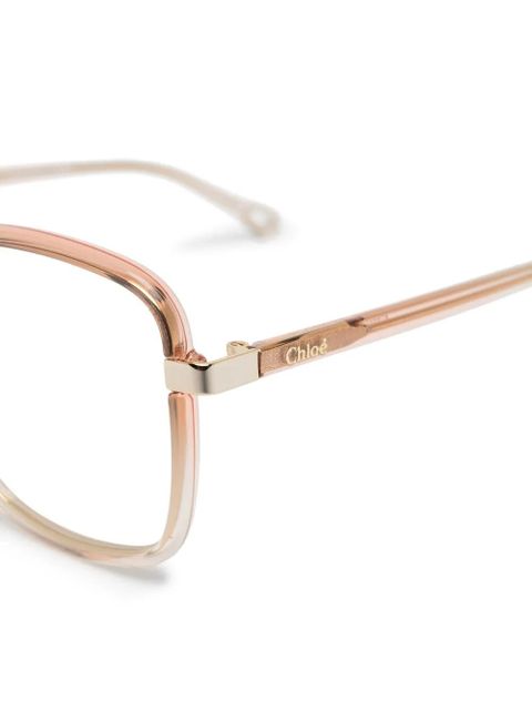 Chloé Eyewear oversize transparent-effect glasses - Orange