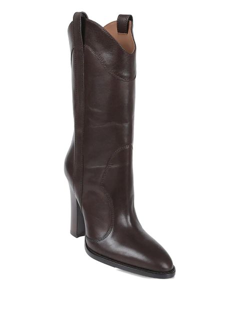 Paris Texas pointed-toe leather boots - Brown