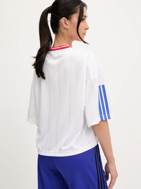 adidas t-shirt Tiro damski kolor biały JW6849
