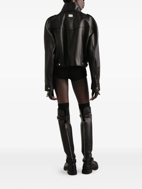 Dolce & Gabbana biker-style leather jacket - Black - zdjęcie produktu nr 2