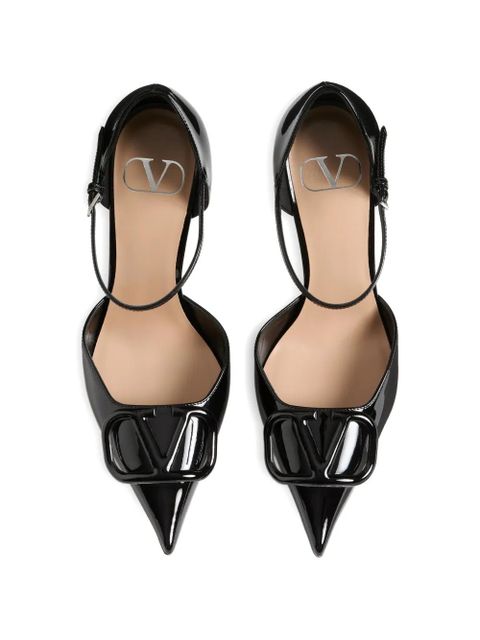 Valentino Garavani logo-detail heeled pumps - Black