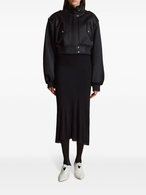 KHAITE Kember satin jacket - Black