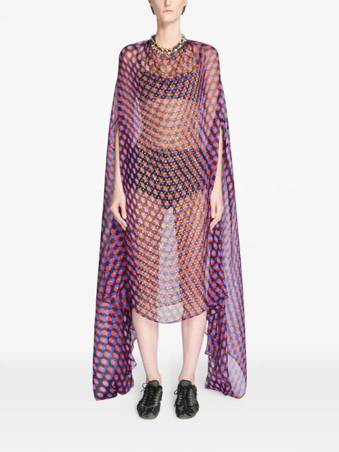 DRIES VAN NOTEN polka-dot cape dress - Purple - zdjęcie produktu nr 2