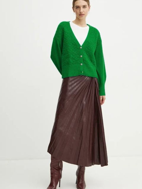 Morgan kardigan z domieszką wełny MSOURI kolor zielony MSOURI