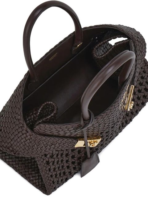 Ferragamo woven hug tote bag - Brown
