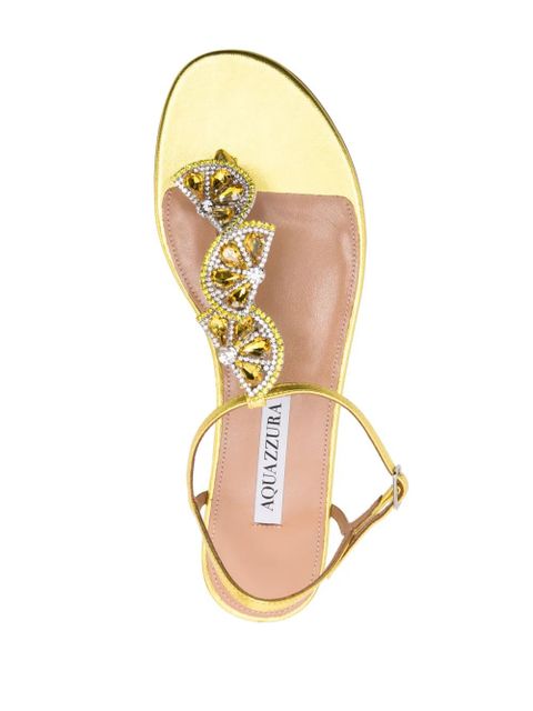 Aquazzura Gin Tonic metallic sandals - Yellow