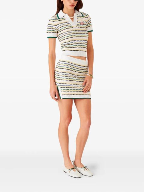 Casablanca striped knit skirt - White