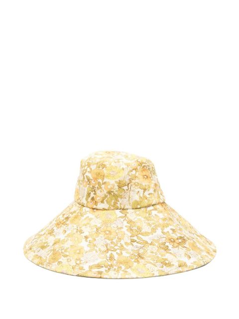 ALEMAIS floral-print wide-brim hat - Yellow - zdjęcie produktu nr 1