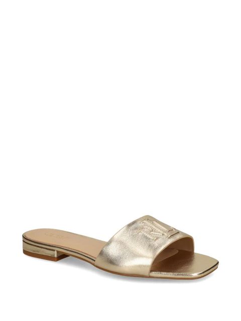 Lauren Ralph Lauren embossed-logo sandals - Gold
