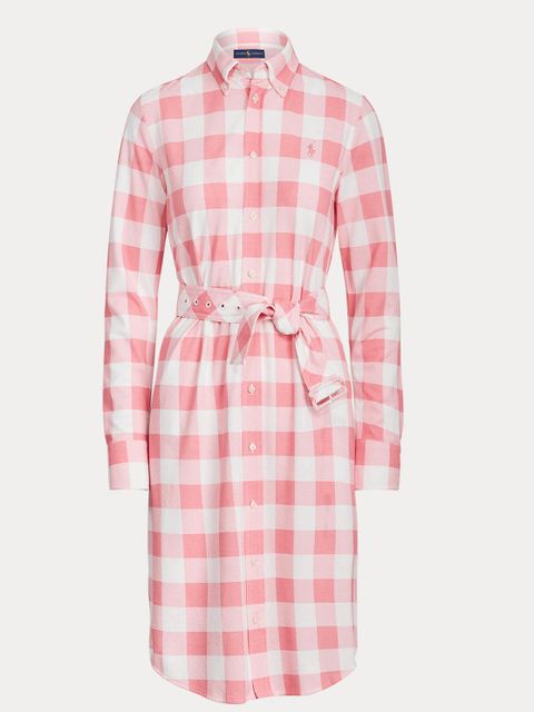 RALPH LAUREN - Sukienka w różowo-białą kratę - zdjęcie produktu nr 1