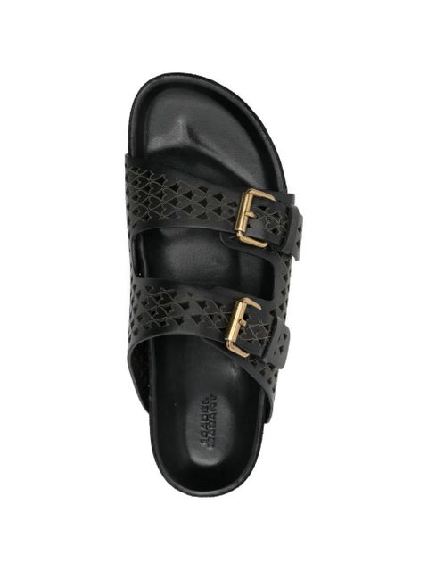 ISABEL MARANT Lennyo cutout buckle flat sandals - Black