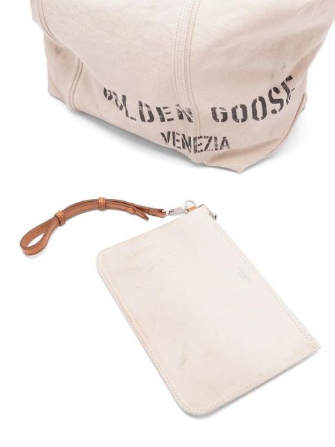 Golden Goose logo print tote bag - Neutrals