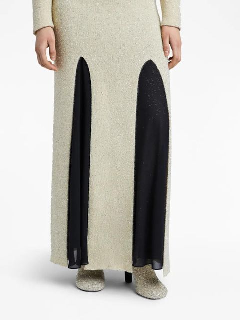 Proenza Schouler sequinned panelled maxi skirt - Neutrals