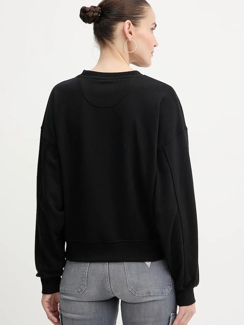 Guess bluza 4G damska kolor czarny z aplikacją W5YQ07 KB681