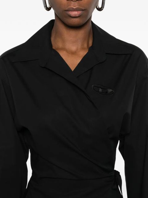 Diesel C-Delphos-S1 tie-detail collared shirt - Black - zdjęcie produktu nr 1