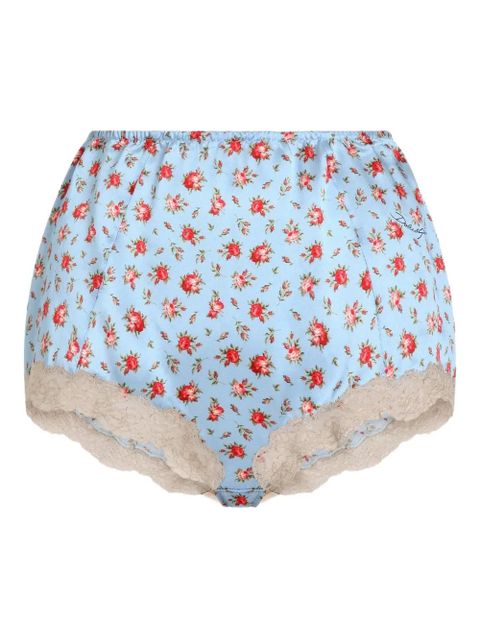 Dolce & Gabbana floral-print lace briefs - Blue - zdjęcie produktu nr 1