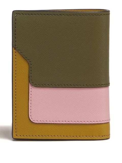Marni colour-block leather wallet - ZO957 DEEP SAGE/MISTYROSE/LIGHT CURRY