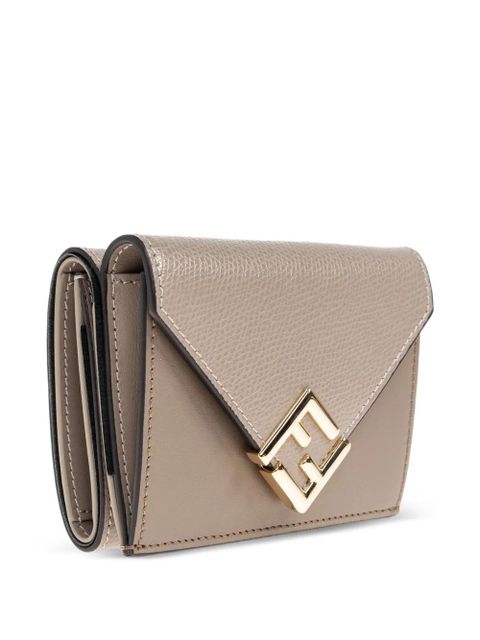 FENDI FF Diamonds leather wallet - Neutrals