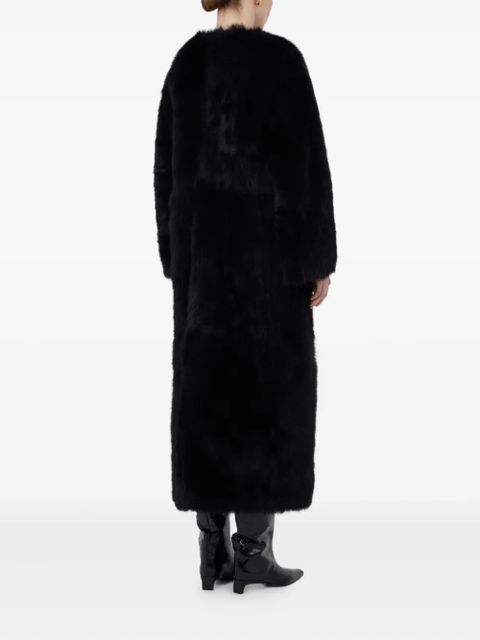 LouLou de Saison shearling panelled coat - Black