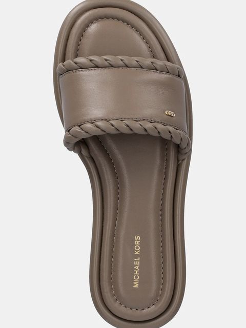 MICHAEL Michael Kors klapki skórzane Dana damskie kolor beżowy 40T5DNFS1L.115