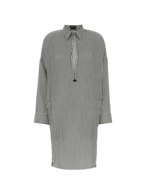 TOM FORD embroidered striped shirt dress - White - zdjęcie produktu nr 1