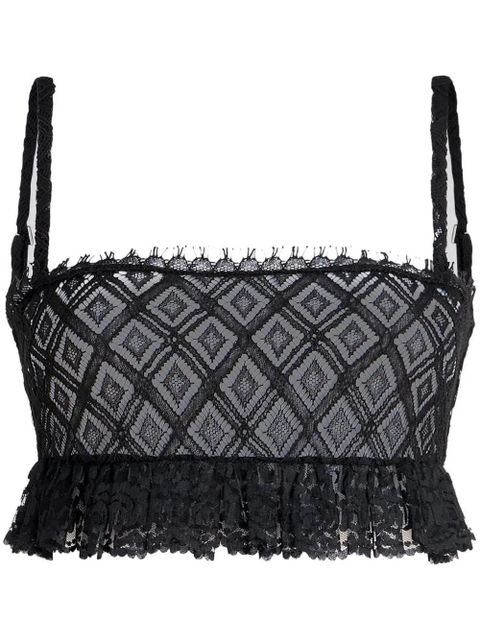 ETRO lace ruffle-trim bralette - Black - zdjęcie produktu nr 1