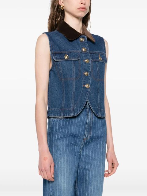 SANDRO denim gilet - Blue