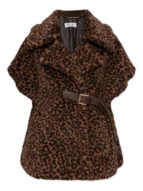 Max Mara Newabavo belted-fastening animal-pattern jacket - Brown - zdjęcie produktu nr 1