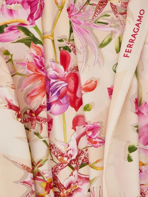 Ferragamo gaia print silk scarf - Neutrals - zdjęcie produktu nr 2
