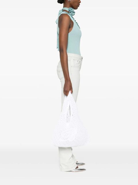Blumarine logo-embroidered tote bag - White